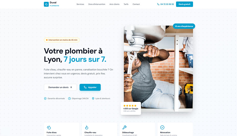 Site Duval Plomberie - Lyon