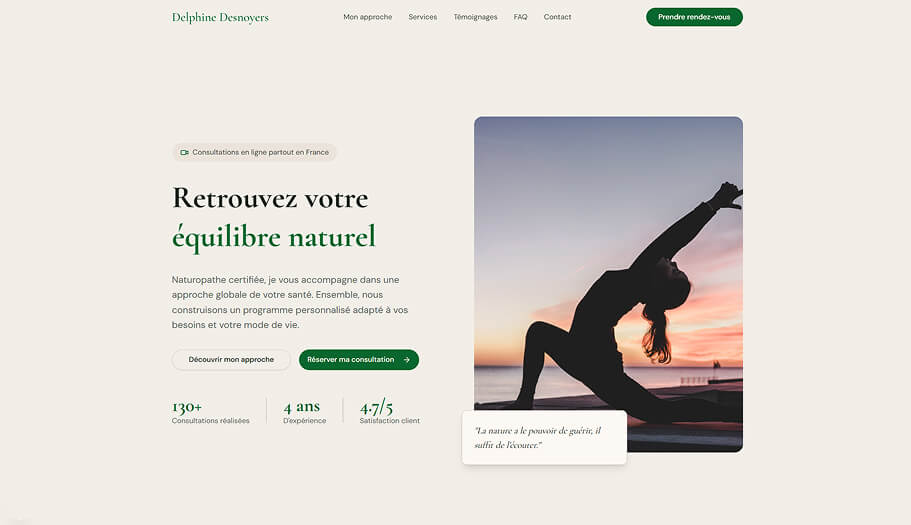 Site Delphine Desnoyers - Naturopathe